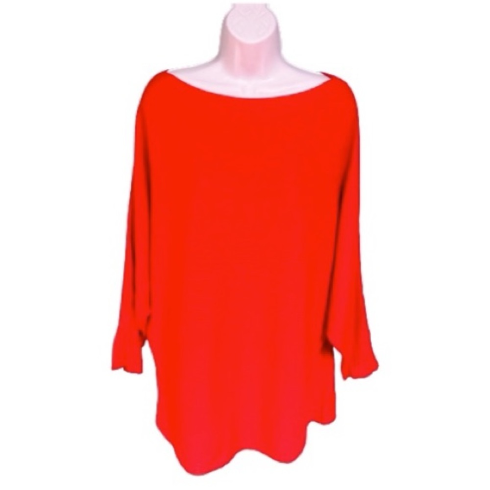 Vince Camuto Red Long Sleeve Oversized Slouchy Boat Neck Sweater Womens M